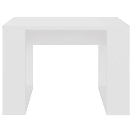 Sidobord vit 50x50x35 cm konstruerat trä