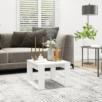 Sidobord vit 50x50x35 cm konstruerat trä