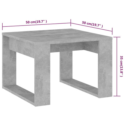 Sidobord betonggrå 50x50x35 cm konstruerat trä