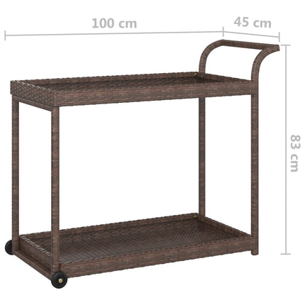 Serveringsvagn brun 100x45x83 cm konstrotting