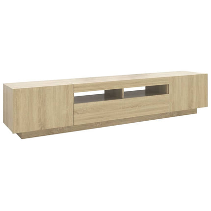 TV-bänk med LED-belysning sonoma-ek 200x35x40 cm