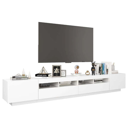 TV-bänk med LED-belysning vit 260x35x40 cm