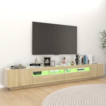 TV-bänk med LED-belysning sonoma-ek 260x35x40 cm