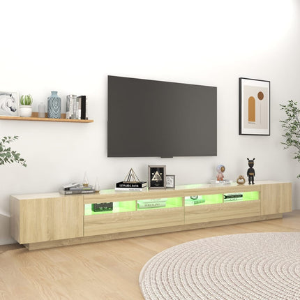 TV-bänk med LED-belysning sonoma-ek 300x35x40 cm