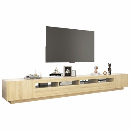 TV-bänk med LED-belysning sonoma-ek 300x35x40 cm