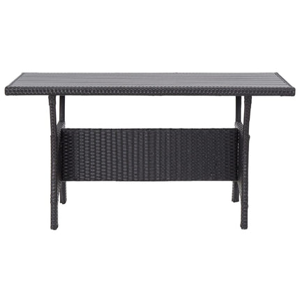 Trädgårdsbord svart 120x70x66 cm konstrotting