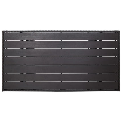 Trädgårdsbord svart 120x70x66 cm konstrotting