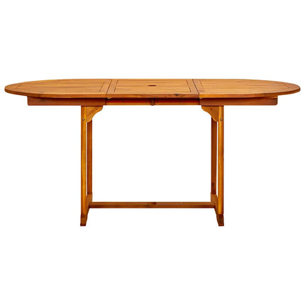 Matbord för trädgården (120-170)x80x75 cm massiv akacia