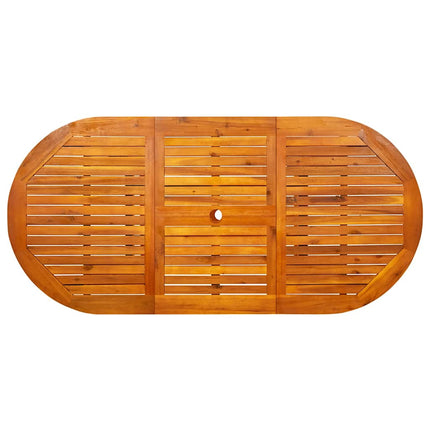 Matbord för trädgården (120-170)x80x75 cm massiv akacia