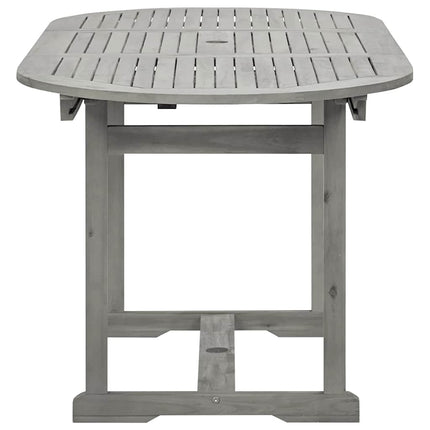Matbord för trädgården (120-170)x80x75 cm massiv akaciaträ