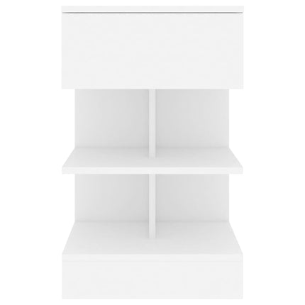 Sängbord vit 40x35x65 cm konstruerat trä
