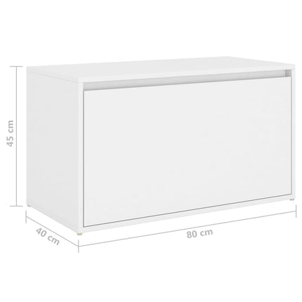 Hallbänk 80x40x45 cm vit konstruerat trä