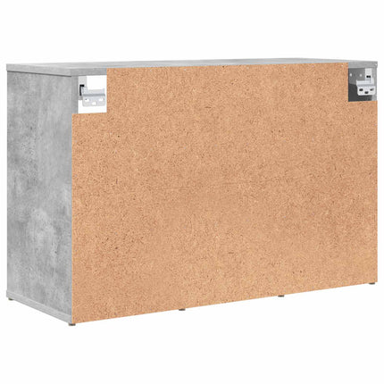 Skoskåp med hylla Betonggrå 77,5 x 30 x 51 cm Konstruerat trä