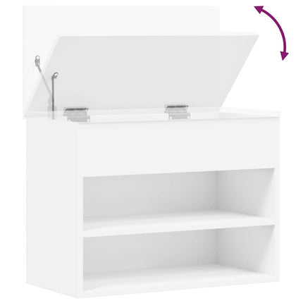 Skobänk vit 60x30x45 cm konstruerat trä