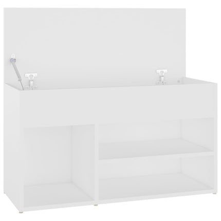 Skobänk vit 80x30x45 cm konstruerat trä