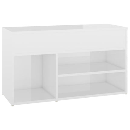 Skobänk vit högglans 80x30x45 cm konstruerat trä