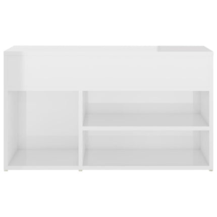 Skobänk vit högglans 80x30x45 cm konstruerat trä
