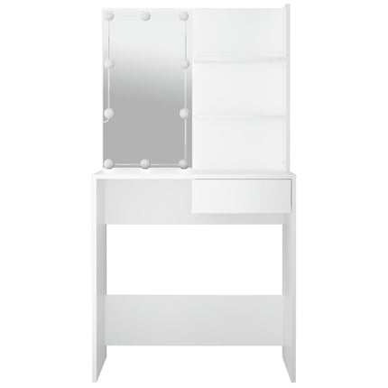 Sminkbord med LED vit 74,5x40x141 cm