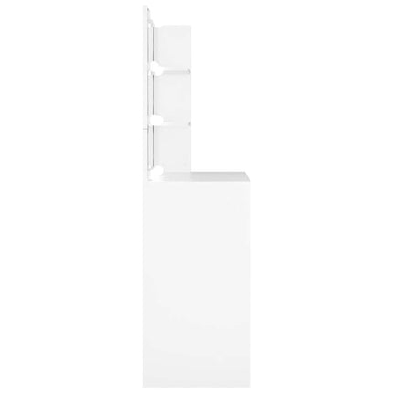 Sminkbord med LED vit 74,5x40x141 cm