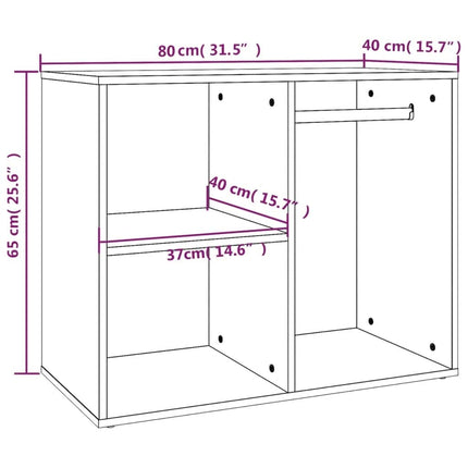 Klädskåp vit 80x40x65 cm konstruerat trä