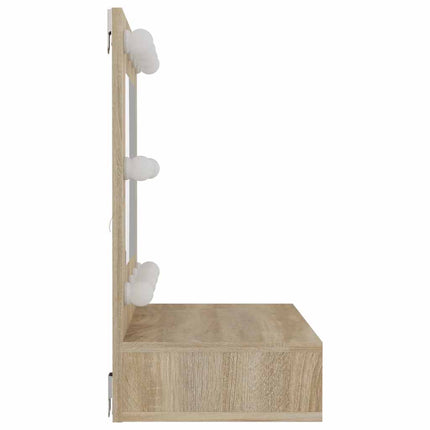 Spegelskåp med LED sonoma-ek 60x31,5x62 cm
