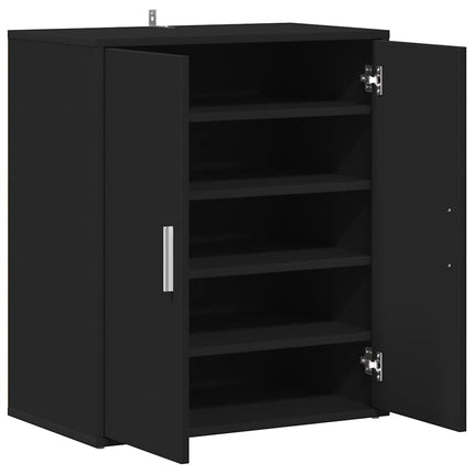 Skoskåp svart 60x35x70 cm konstruerat trä