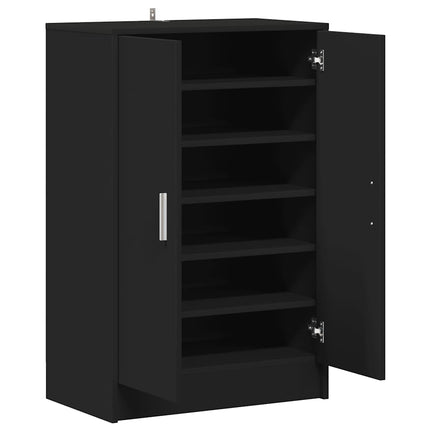 Skoskåp svart 60x35x92 cm konstruerat trä