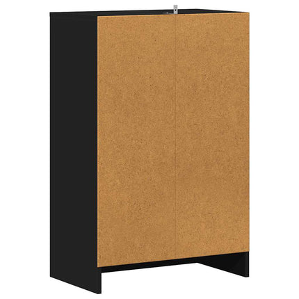 Skoskåp svart 60x35x92 cm konstruerat trä