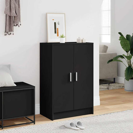 Skoskåp svart 60x35x92 cm konstruerat trä