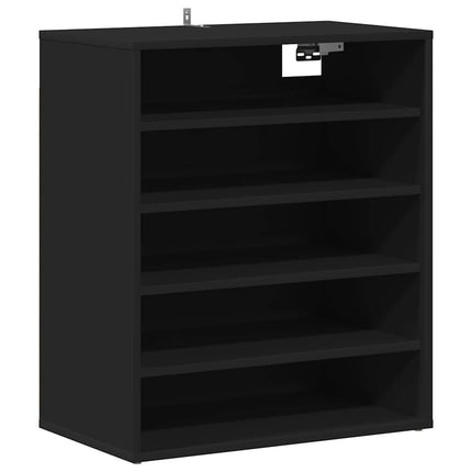 Skoskåp svart 60x35x70 cm konstruerat trä