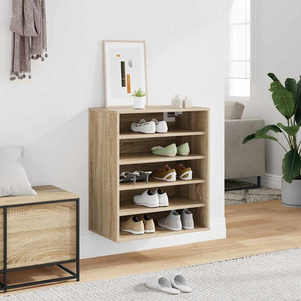 Skoställ sonoma-ek 60x35x70 cm konstruerat trä
