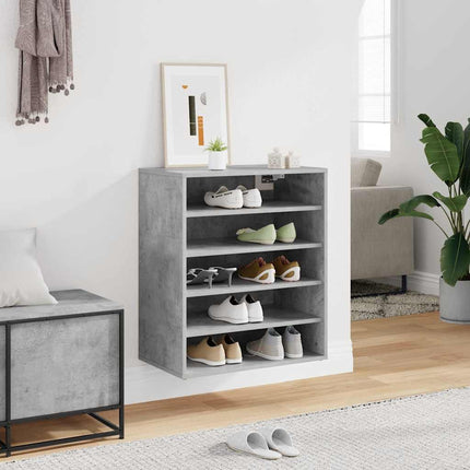 Skoskåp betonggrå 60x35x70 cm konstruerat trä