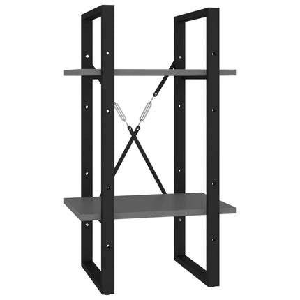 Bokhylla 5 hyllplan grå 40x30x175 cm konstruerat trä
