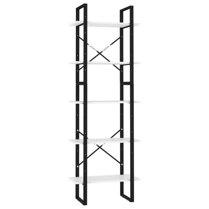 Bokhylla med 5 hyllplan vit 60x30x175 cm konstruerat trä