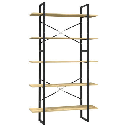 Bokhylla 5 hyllplan 100x30x175 cm massiv furu