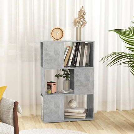 Bokhylla/Rumsavdelare betonggrå 60x24x94 cm konstruerat trä