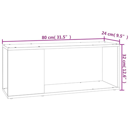 Tv-bänk betonggrå 80x24x32 cm konstruerat trä