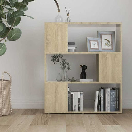 Bokhylla/Rumsavdelare sonoma-ek 80x24x94 cm konstruerat trä