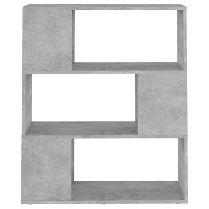 Bokhylla/Rumsavdelare betonggrå 80x24x94 cm konstruerat trä