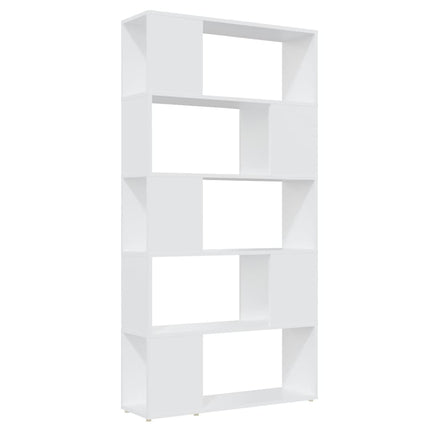 Bokhylla rumsavdelare vit 80x24x155 cm konstruerat trä