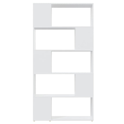 Bokhylla rumsavdelare vit 80x24x155 cm konstruerat trä