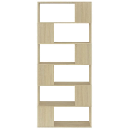 Bokhylla/Rumsavdelare sonoma-ek 80x24x186 cm konstruerat trä