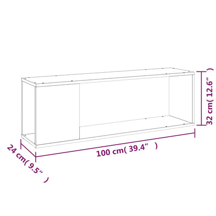 Tv-bänk vit 100x24x32 cm konstruerat trä