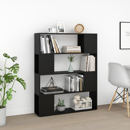 Bokhylla Rumsavdelare svart 100x24x124 cm