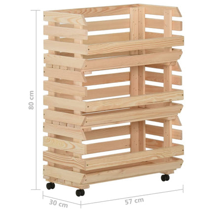Grönsaksvagn 57x30x80 cm massiv furu