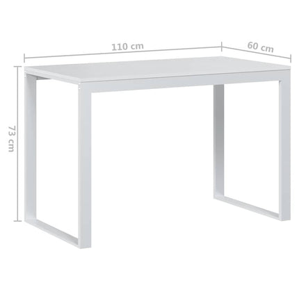 Datorbord vit 110x60x73 cm spånskiva