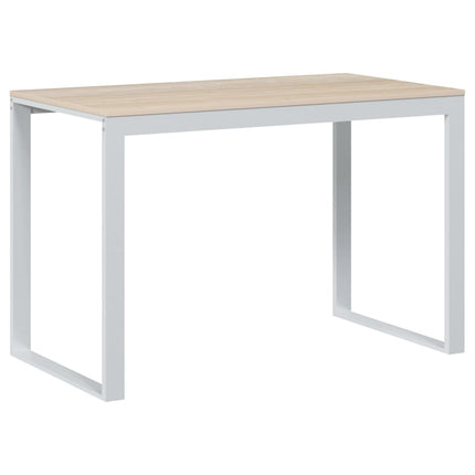 Datorbord vit och ek 110x60x73 cm spånskiva