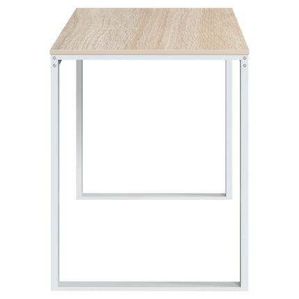 Datorbord vit och ek 110x60x73 cm spånskiva