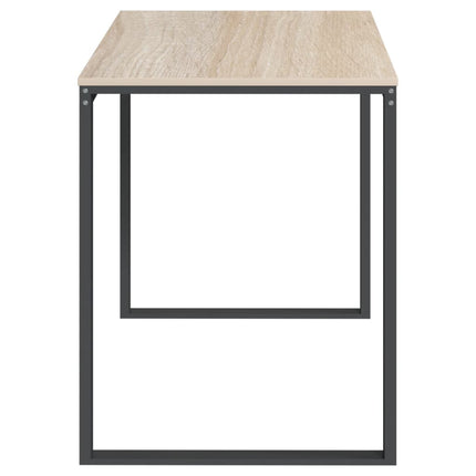Datorbord svart och ek 110x60x73 cm spånskiva