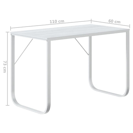 Datorbord vit 110x60x73 cm spånskiva